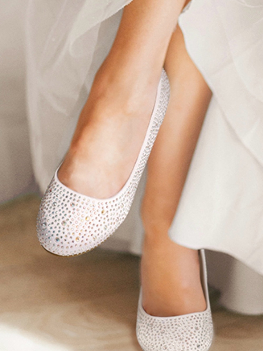 Dream Pairs Silver Crystal Embellished Ballet Flats Sz 8